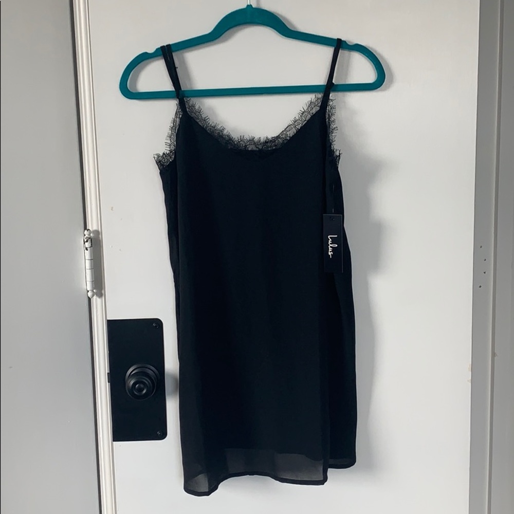Lulus black lace lined dress